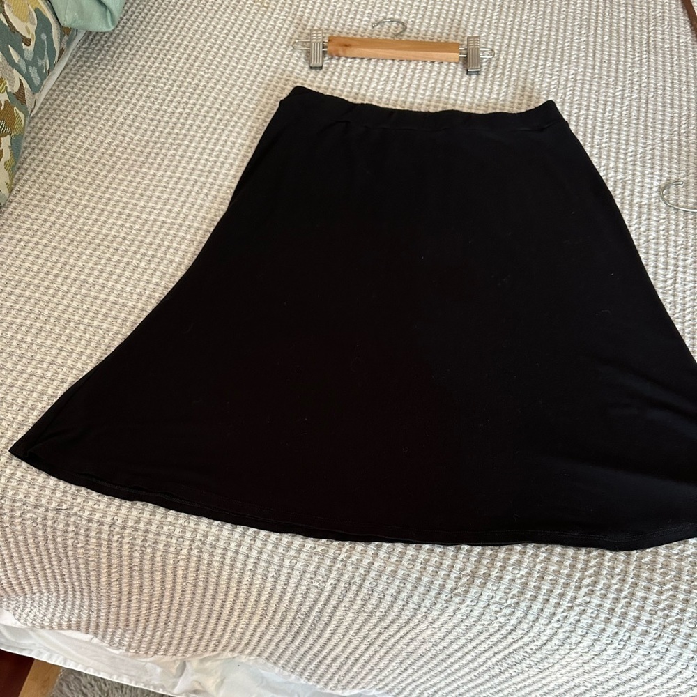 Eileen Fisher size XS black elastic waist skirt EUC